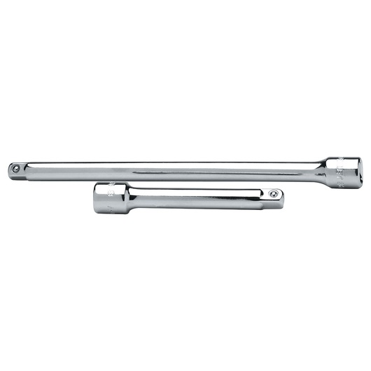 Stanley 4-86-005 chrome socket extension bars, photography, side angle on white background.