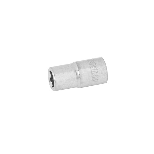 STANLEY 86-104 socket bit, silver finish, standard size, product side angle, photography on white background.