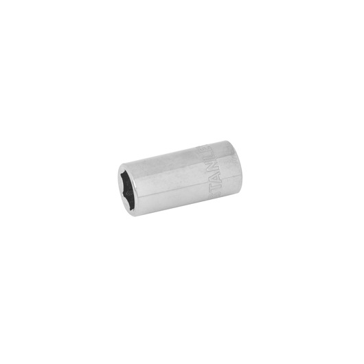 STANLEY 86-105 socket, chrome finish, hex design, product category photography, angled on white background.