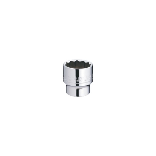 STANLEY 4-86-192 chrome socket, photography of single socket tool, front angle on white background.