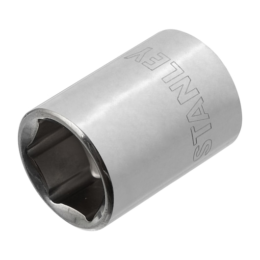 STANLEY 4-86-308 socket, chrome finish, front angle on white background, hand tool accessory.