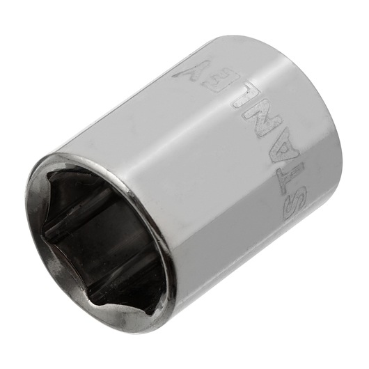 STANLEY 4-86-309 chrome socket tool, side angle, silver finish, engraved branding, photography