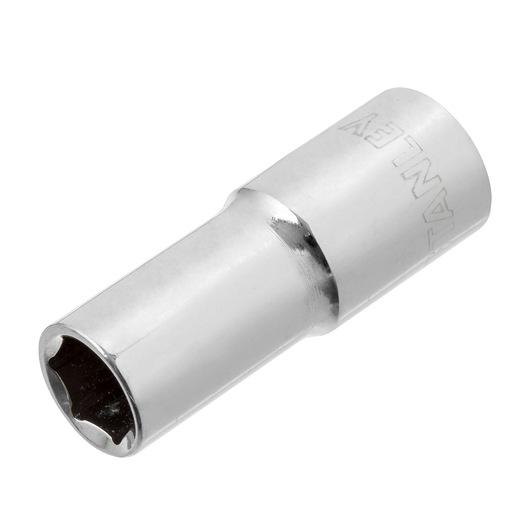 STANLEY 4-86-322 chrome socket tool, photography, angled view on white background.