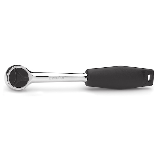 STANLEY 4-86-396 ratchet wrench with black handle, side view on white background.