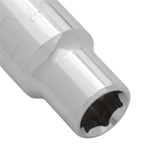 STANLEY 4-86-511 chrome socket tool, close-up angled view on white background.