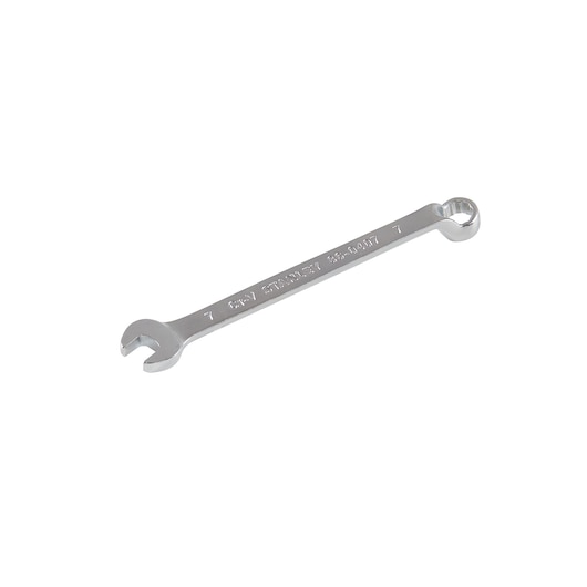 STANLEY 86-0407 combination wrench, chrome finish, product photography, angled view on white background