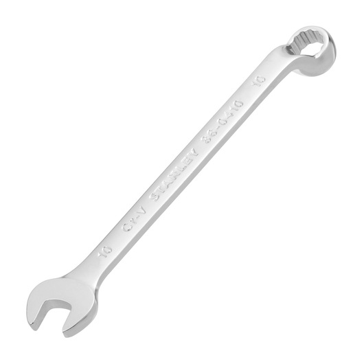 STANLEY 86-0410 combination wrench, chrome finish, front angle on white background.