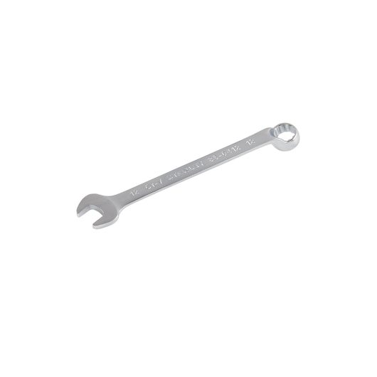STANLEY 86-0412 combination wrench, silver finish, photography, top view on white background.