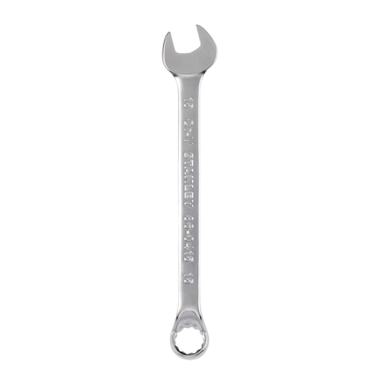 Stanley 86-0415 combination wrench, chrome finish, front angle on white background.