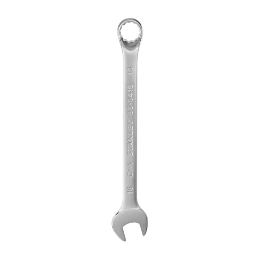 STANLEY 86-0416 combination wrench, silver finish, front angle on white background.