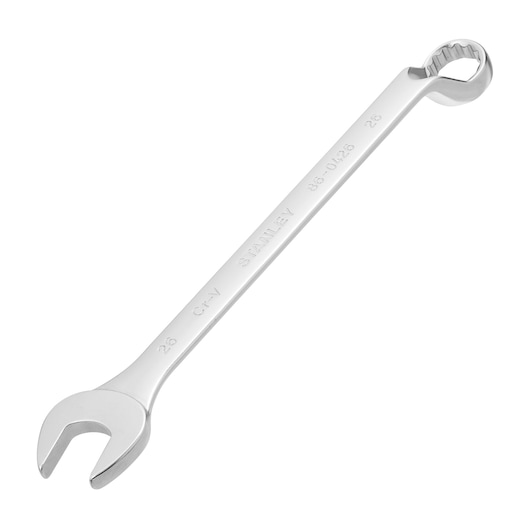 STANLEY 86-0426 combination wrench, chrome finish, open and box ends, product photography angle on white background.