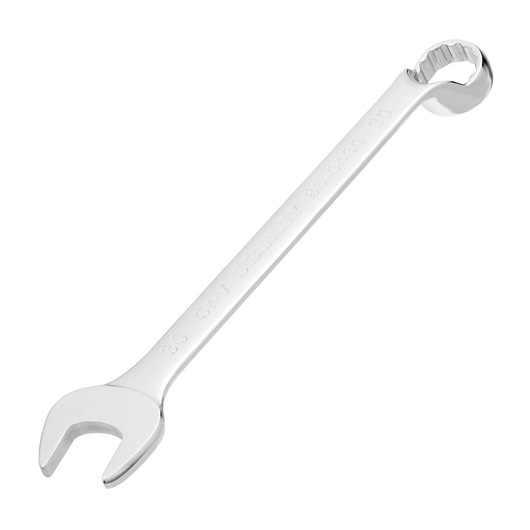 STANLEY 86-0430 combination wrench, polished chrome, product angled on white background.