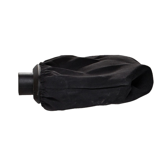 STANLEY SSS310 black dust collection bag side view on white background, photography accessory.