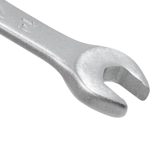 STANLEY STMT73647-LA open-end wrench, silver, close-up view on white background.