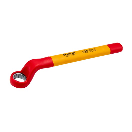 STANLEY STMT77759 insulated box end wrench, yellow and red, product angle on white background.