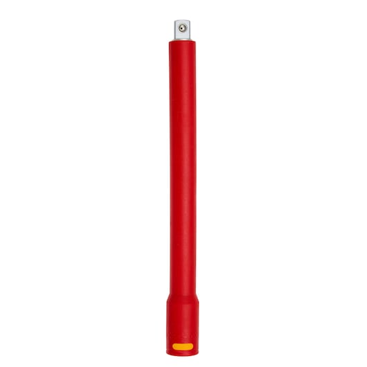 STANLEY STMT77850-LA red insulated socket extension bar, straight-on angle, white background.