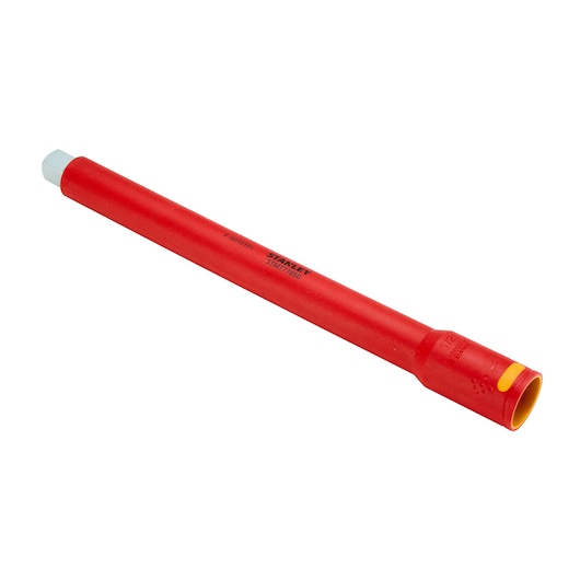 STANLEY STMT77850-LA insulated red nut driver, side angle on white background.